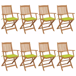 VidaXL 3074978, Terrace, Siège rembourré, Bois d'acacia, Vert, Polyester, 540 mm
