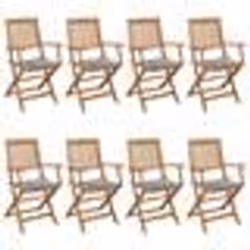 vidaXL Chaises pliables de jardin lot de 8 avec coussins Bois d'acacia - TU