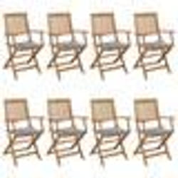 vidaXL Chaises pliables de jardin lot de 8 avec coussins Bois d'acacia - TU