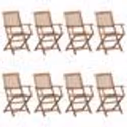 vidaXL Chaises pliables de jardin lot de 8 avec coussins Bois d'acacia - TU