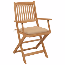 VidaXL 3074985 chaise d'extérieur Terrace Siège rembourré Bois d'acacia Beige