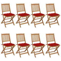 VidaXL 3074988 chaise d'extérieur Terrace Siège rembourré Bois d'acacia Rouge