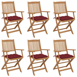 VidaXL 3074991 chaise d'extérieur Terrace Siège rembourré Bois d'acacia Rouge
