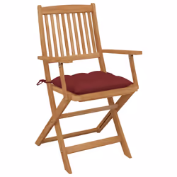 VidaXL 3074991 chaise d'extérieur Terrace Siège rembourré Bois d'acacia Rouge - Vue supplémentaire 3