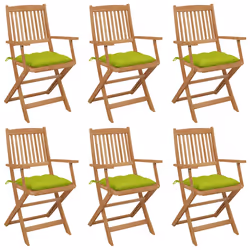 VidaXL 3074993, Terrace, Siège rembourré, Bois d'acacia, Vert, Polyester, 540 mm