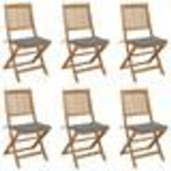 vidaXL Chaises pliables de jardin lot de 6 avec coussins Bois d'acacia - TU