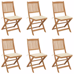 VidaXL 3074996, Terrace, Siège rembourré, Bois d'acacia, Crème, Polyester, 485 mm