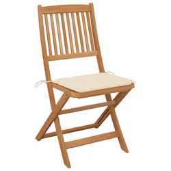 VidaXL 3074996 chaise d'extérieur Terrace Siège rembourré Bois d'acacia Crème
