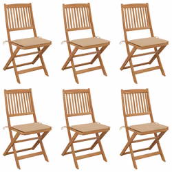 VidaXL 3074997, Terrace, Siège rembourré, Bois d'acacia, Beige, Polyester, 485 mm