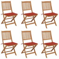 VidaXL 3075000, Terrace, Siège rembourré, Bois d'acacia, Rouge, Polyester, 485 mm