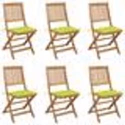 vidaXL Chaises pliables de jardin lot de 6 avec coussins Bois d'acacia - TU