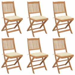 VidaXL 3075011, Terrace, Siège rembourré, Bois d'acacia, Crème, Blanc, Polyester, 485 mm