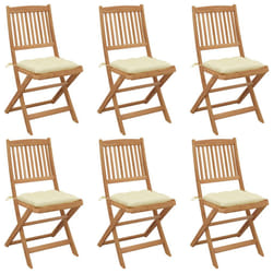 VidaXL 3075011 chaise d'extérieur Terrace Siège rembourré Bois d'acacia Crème, Blanc