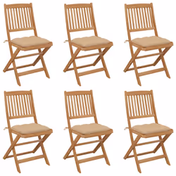 VidaXL 3075012, Terrace, Siège rembourré, Bois d'acacia, Beige, Polyester, 485 mm