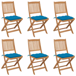 VidaXL 3075013, Terrace, Siège rembourré, Bois d'acacia, Bleu, Polyester, 485 mm