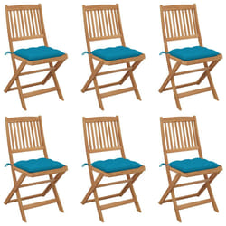 VidaXL 3075013 chaise d'extérieur Terrace Siège rembourré Bois d'acacia Bleu