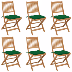 VidaXL 3075014, Terrace, Siège rembourré, Bois d'acacia, Vert, Polyester, 485 mm