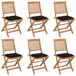 VidaXL 3075016, Terrace, Siège rembourré, Bois d'acacia, Noir, Polyester, 485 mm