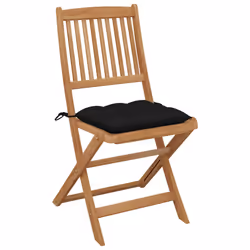 VidaXL 3075016 chaise d'extérieur Terrace Siège rembourré Bois d'acacia Noir
