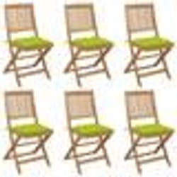 vidaXL Chaises pliables de jardin lot de 6 avec coussins Bois d'acacia - TU