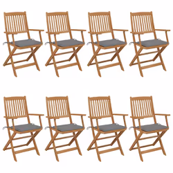 VidaXL 3075022, Terrace, Siège rembourré, Bois d'acacia, Gris, Polyester, 485 mm