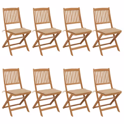VidaXL 3075024, Terrace, Siège rembourré, Bois d'acacia, Beige, Polyester, 485 mm