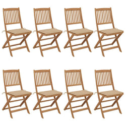 VidaXL 3075024 chaise d'extérieur Terrace Siège rembourré Bois d'acacia Beige