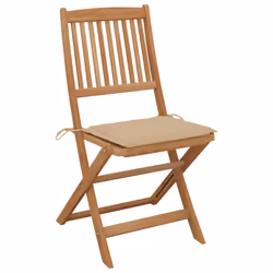 VidaXL 3075024 chaise d'extérieur Terrace Siège rembourré Bois d'acacia Beige