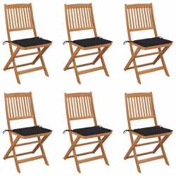 VidaXL 3075028, Terrace, Siège rembourré, Bois d'acacia, Noir, Polyester, 485 mm