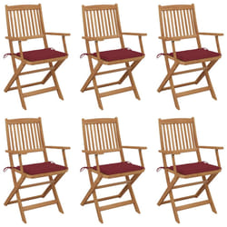 VidaXL 3075030 chaise d'extérieur Terrace Siège rembourré Bois d'acacia Rouge
