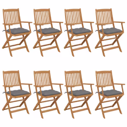 VidaXL 3075037, Terrace, Siège rembourré, Bois d'acacia, Gris, Polyester, 485 mm