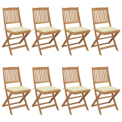 VidaXL 3075038 chaise d'extérieur Terrace Siège rembourré Bois d'acacia Crème, Blanc