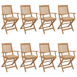 VidaXL 3075039 chaise d'extérieur Terrace Siège rembourré Bois d'acacia Beige