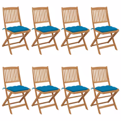 VidaXL 3075040, Terrace, Siège rembourré, Bois d'acacia, Bleu, Polyester, 485 mm
