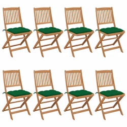VidaXL 3075041, Terrace, Siège rembourré, Bois d'acacia, Vert, Polyester, 485 mm