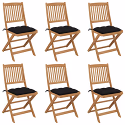 VidaXL 3075043, Terrace, Siège rembourré, Bois d'acacia, Noir, Polyester, 485 mm