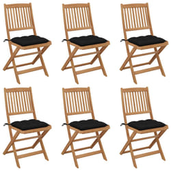 VidaXL 3075043 chaise d'extérieur Terrace Siège rembourré Bois d'acacia Noir