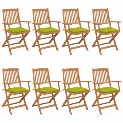 VidaXL 3075047, Terrace, Siège rembourré, Bois d'acacia, Vert, Polyester, 485 mm