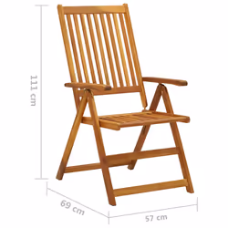 VidaXL 3075053 chaise d'extérieur Terrace Bois d'acacia - Vue supplémentaire 5