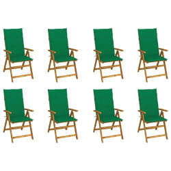 vidaXL Chaises pliables de jardin avec coussins lot de 8 Bois d'acacia - TU