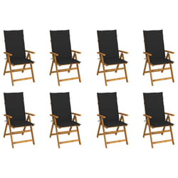 VidaXL 3075061 chaise d'extérieur Terrace Siège rembourré Bois d'acacia Noir