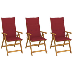 VidaXL 3075063 chaise d'extérieur Terrace Siège rembourré Bois d'acacia Rouge