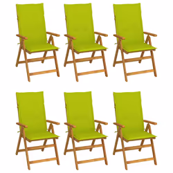 VidaXL 3075065, Terrace, Siège rembourré, Bois d'acacia, Vert, Polyester, 570 mm
