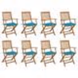 vidaXL Chaises pliables d'extérieur et coussins lot de 8 Bois d'acacia - TU