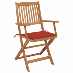 VidaXL 3075091 chaise d'extérieur Terrace Siège rembourré Bois d'acacia Rouge - Vue supplémentaire 2