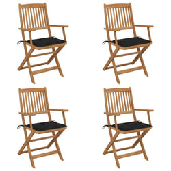 VidaXL 3075092 chaise d'extérieur Terrace Siège rembourré Bois d'acacia Noir
