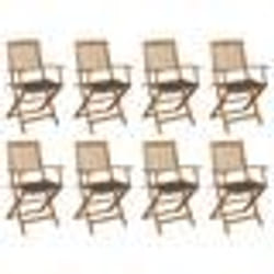 vidaXL Chaises pliables d'extérieur et coussins lot de 8 Bois d'acacia - TU