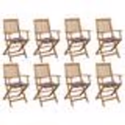 vidaXL Chaises pliables d'extérieur et coussins lot de 8 Bois d'acacia - TU