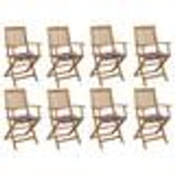 vidaXL Chaises pliables d'extérieur et coussins lot de 8 Bois d'acacia - TU