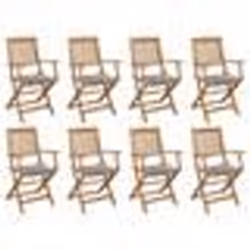 vidaXL Chaises pliables d'extérieur et coussins lot de 8 Bois d'acacia - TU